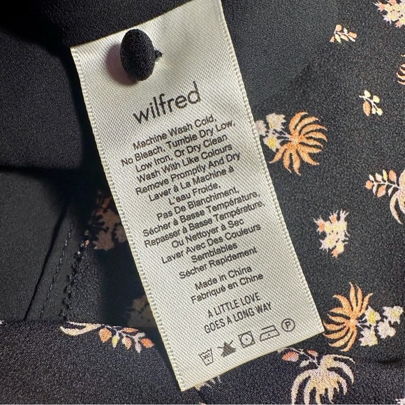 NWOT Aritzia Wilfred Black & Floral Multi ‘Effet’ Mini Dress Size Small - Picture 9 of 12